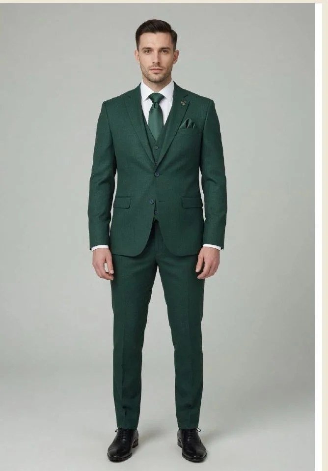 A closer look at the Kensington’s green jacket and waistcoat